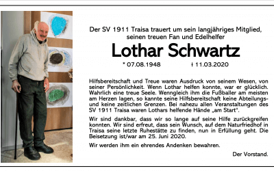 Lothar Schwarz gestorben
