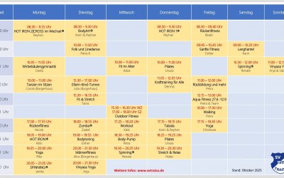 Aktueller Gymnastikplan November 2025