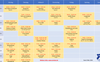 Aktueller Kursplan der Gymnastik