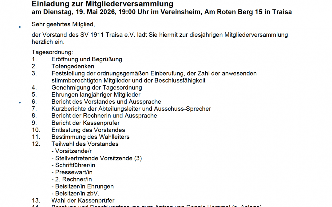 Mitgliederversammlung 2026